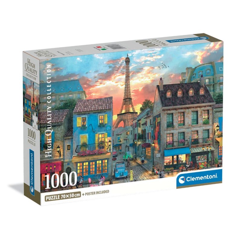 Παζλ High Quality Collection Δρόμοι Του Παρισιού 1000 τμχ & Poster Clementoni 