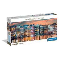 Παζλ Panorama High Quality Collection Λαμπερό Άμστερνταμ 1000 τμχ & Poster Clementoni 