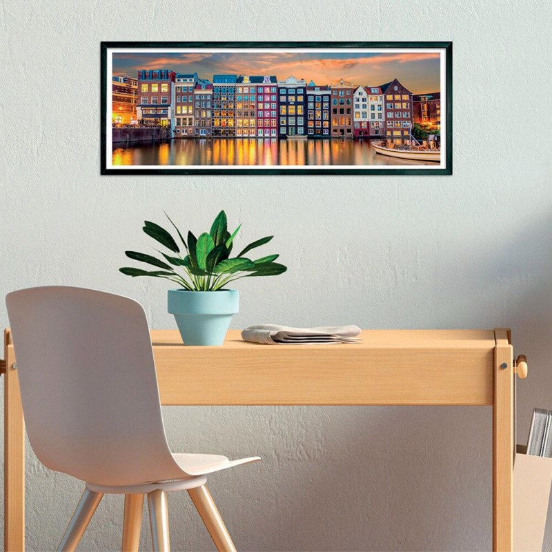 Παζλ Panorama High Quality Collection Λαμπερό Άμστερνταμ 1000 τμχ & Poster Clementoni 
