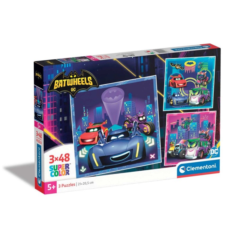 Παζλ Super Color Batwheels 3x48 τμχ 5+ Clementoni