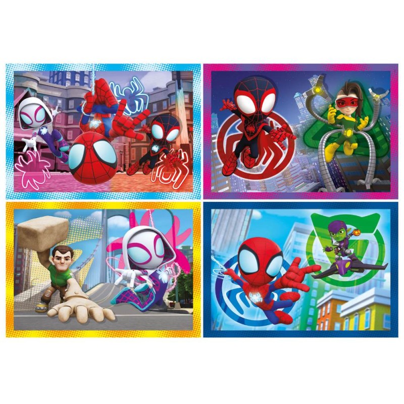 Παζλ 4 in 1 Super Color Marvel Spidey Και Οι Απίθανοι Φίλοι Του 12-16-20-24 τμχ 3+ Clementoni