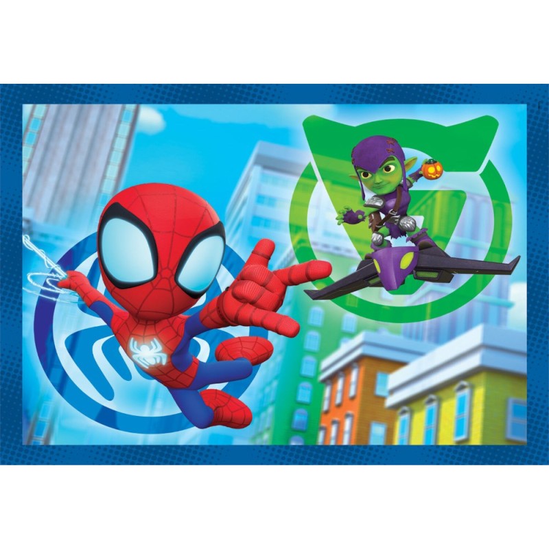 Παζλ 4 in 1 Super Color Marvel Spidey Και Οι Απίθανοι Φίλοι Του 12-16-20-24 τμχ 3+ Clementoni
