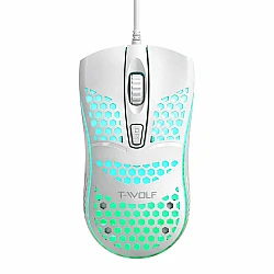 Ποντίκι Gaming T-WOLF P168 White